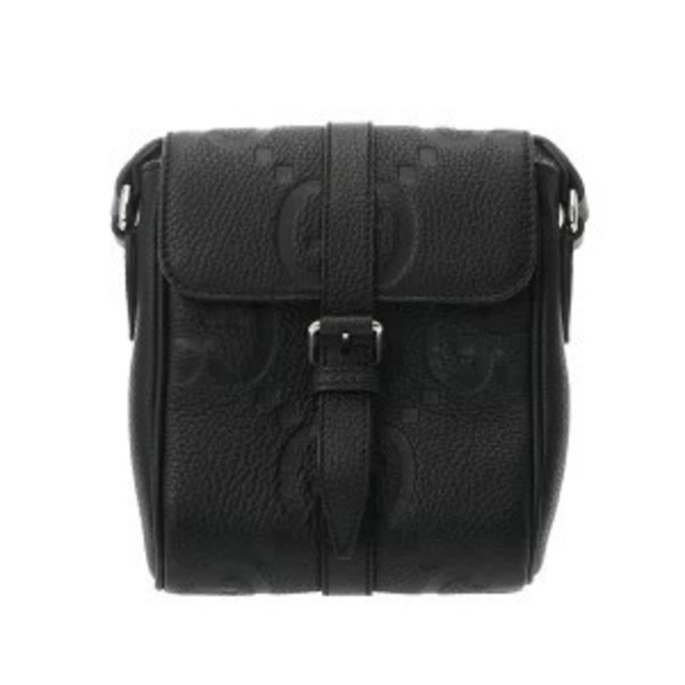 Gucci Jumbo GG Messenger Bag Black Leather